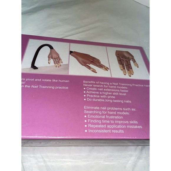 Nail Training Practice Hand 100 Tips Nail Tech Pivot Rotate Fake Hand Manicure - Picture 11 of 12